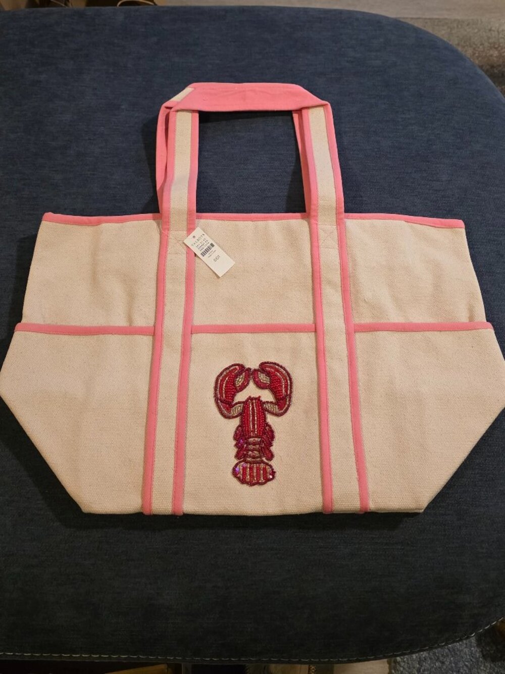 Talbot extra large tote with beaded lobster 🦞